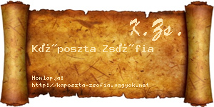 Káposzta Zsófia névjegykártya