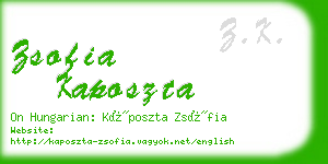 zsofia kaposzta business card